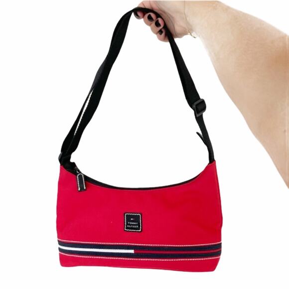 Tommy Hilfiger Handbags - Tommy Hilfiger Red Y2K Mini Canvas Handbag
